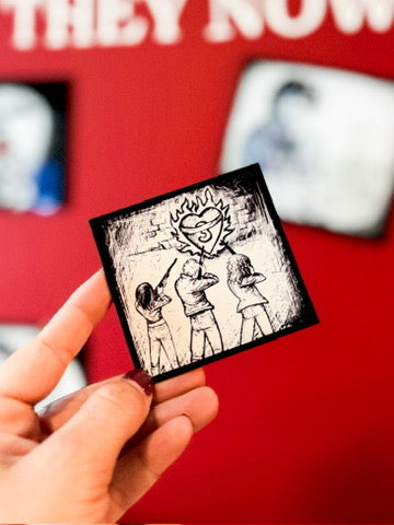 Flaming Heart Trio Magnet